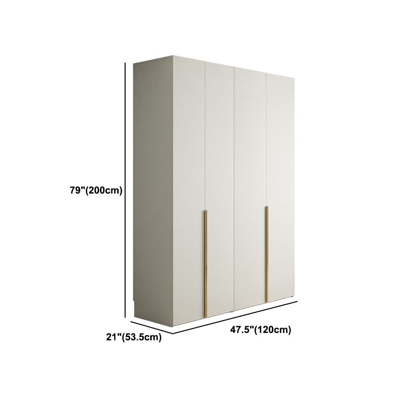 Engineered Wood Wardrobe Armoire Modern White Wardrobe for Bedroom