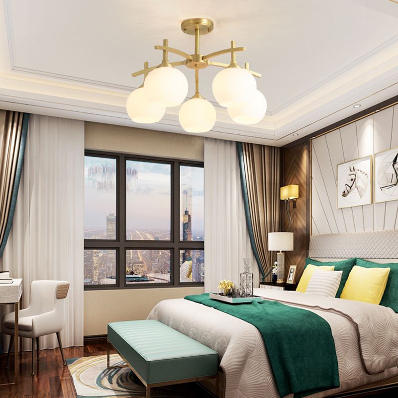 Modern Globe Ceiling Lighting Metal Multiple-Light Ceiling Mount Light Fixture