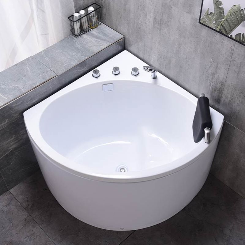Flat Bottom Soaking Bathtub Antique Finish Corner Modern Bath Tub