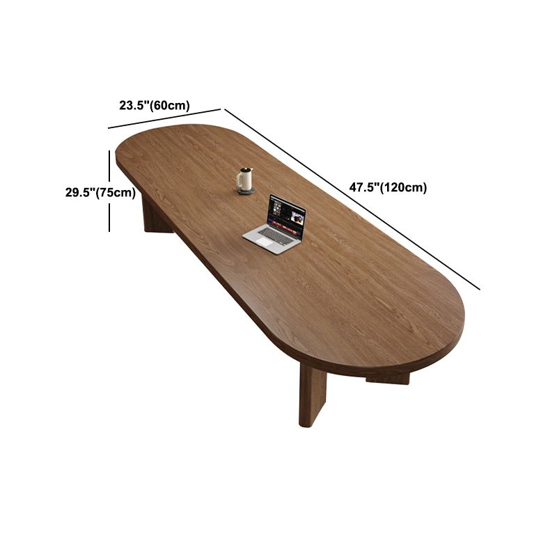Modern Solid Wood Table for Restaurant Oval Table with 4 Legs