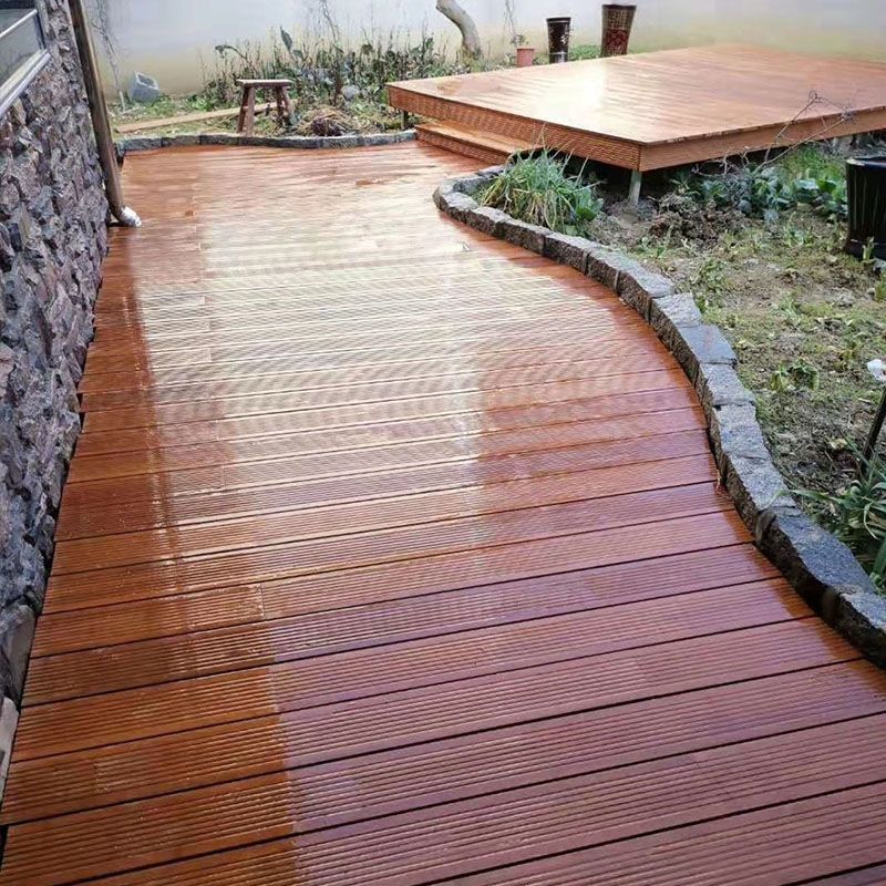 Outdoor Deck Tiles Striped Composite Wooden Snapping Deck Tiles