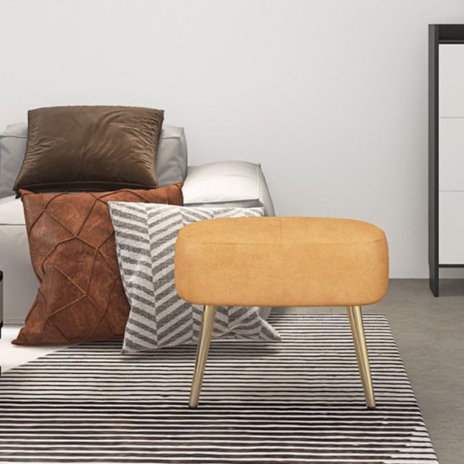 Solid Color Leather Standard Stool Modern Style Simple Household Rectangular Stool