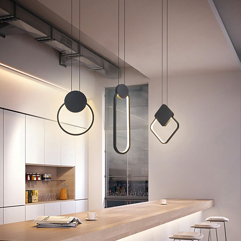 Geometric Suspended Lighting Fixture Modern Pendant Lighting for Dining Room