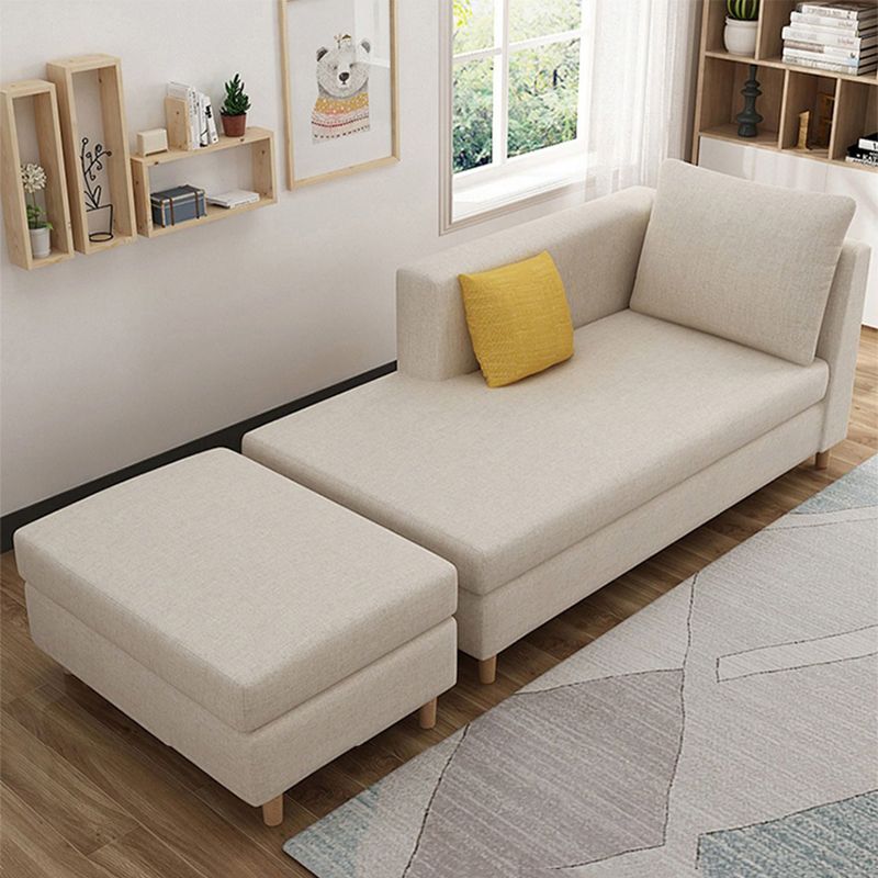 Solid Color Chaise Lounge Chair Square Arm Chaise for Bedroom