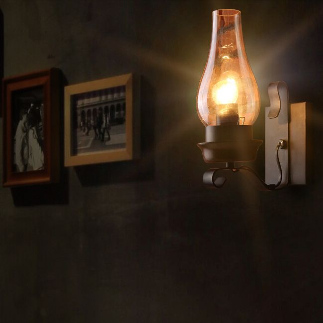 Style de style industriel ombré mural en verre clair appliques murales d'éclairage en clair