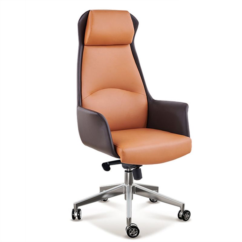 Modern Leather Executive Chair High Back Tilt Mechanism Office Chair
