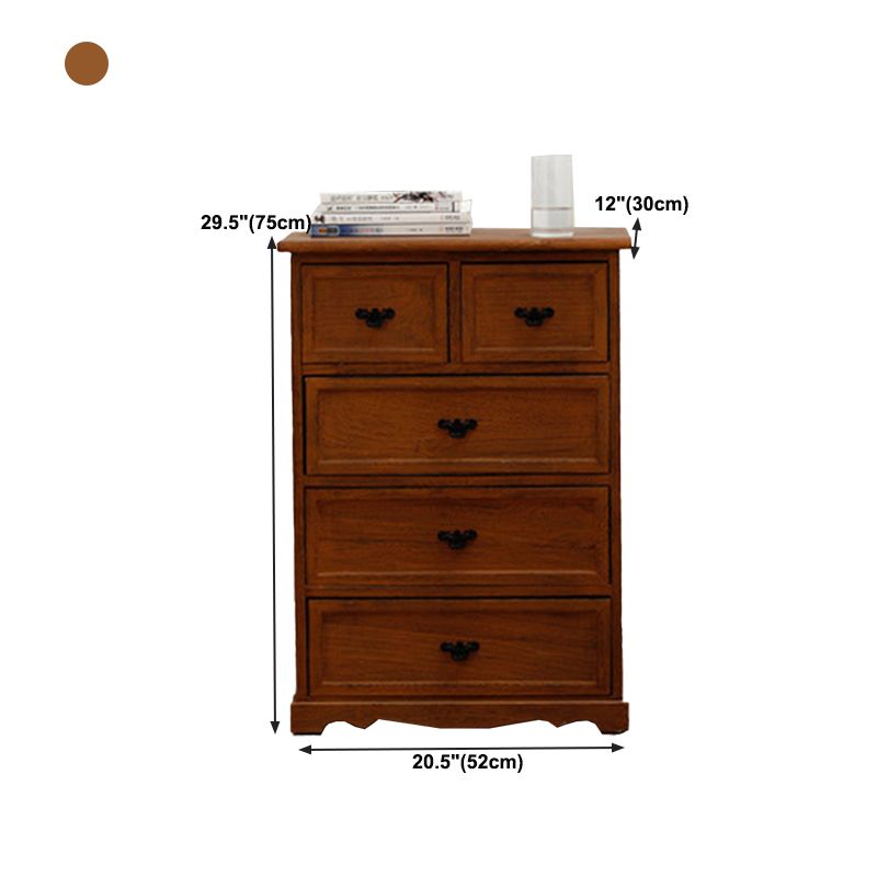 12" W Vintage Wood Lingerie Chest Vertical Storage Chest with Drawers