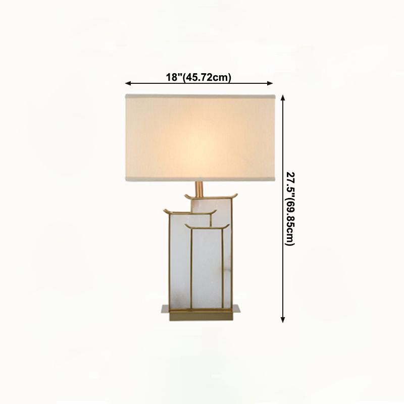 Postmodern Gold Table Lamp 1-Light Rectangular Table Light for Bedroom