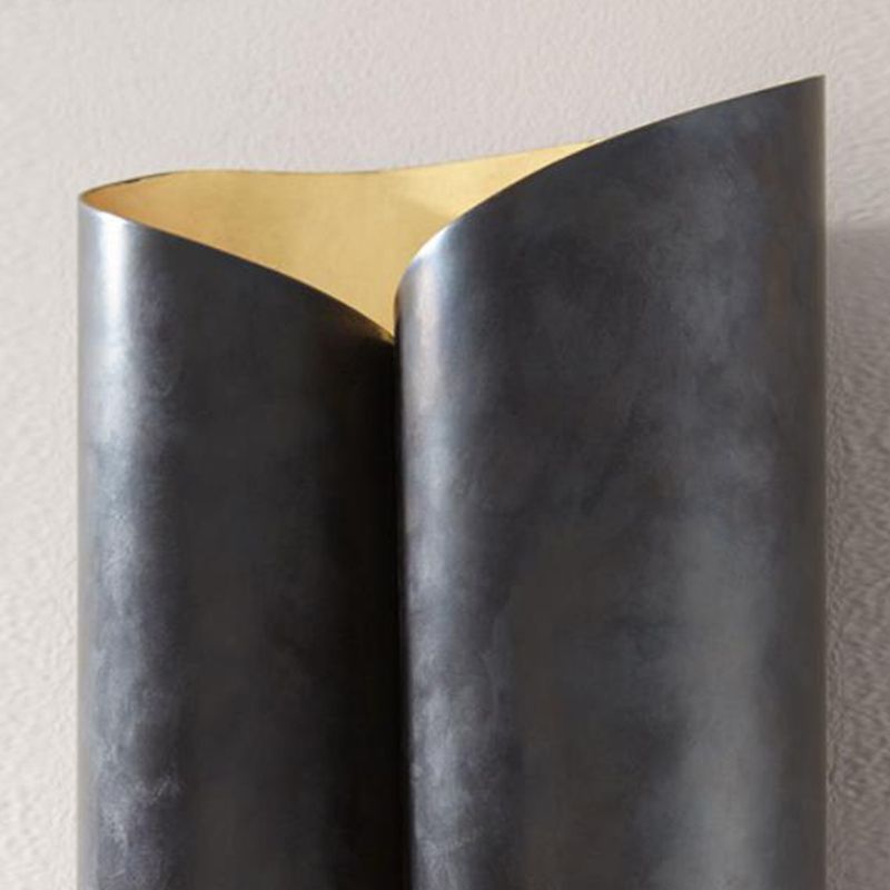 Lámpara de matrimres de desplazamiento de 2 luces lámparas de luz de pared de hierro negra y dorada simple