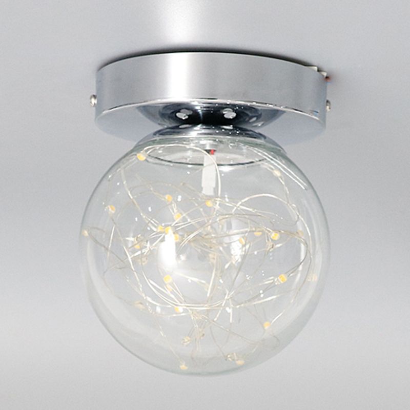 Plafonnier en forme de boule, style moderne et simple, en verre, 1 lumière, montage encastré, pour allée de balcon