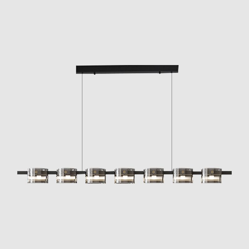 Simple Hanging Island Light Glass LED Hanging Lighting Fixture for Dining Room
