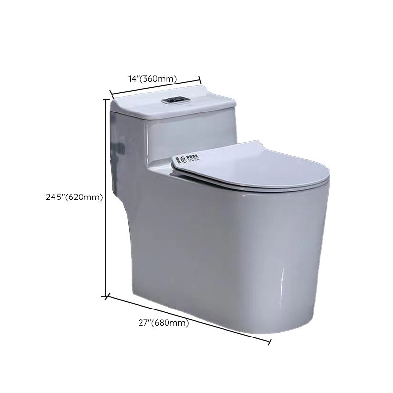 Contemporary White Flush Toilet Floor Mounted Toilet Bowl for Washroom