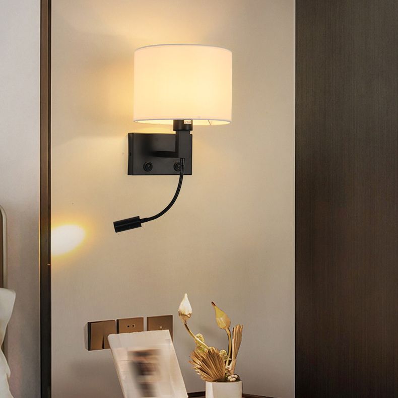 Geometric Wall Lighting Modern Fabric 2 Lights Wall Sconces for Bedroom