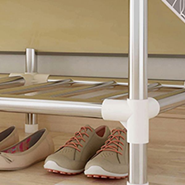 Modern Style Wardrobe Metal Bedroom Wardrobe Closet with Cloth Rod