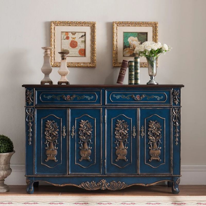 Distressed Wood Industrial Storage Cabinet, Solid Wood Rectangle Cabinet