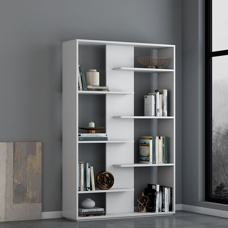 Contemporary Open Back Standard Bookshelf Wood Bookcase with Shelves