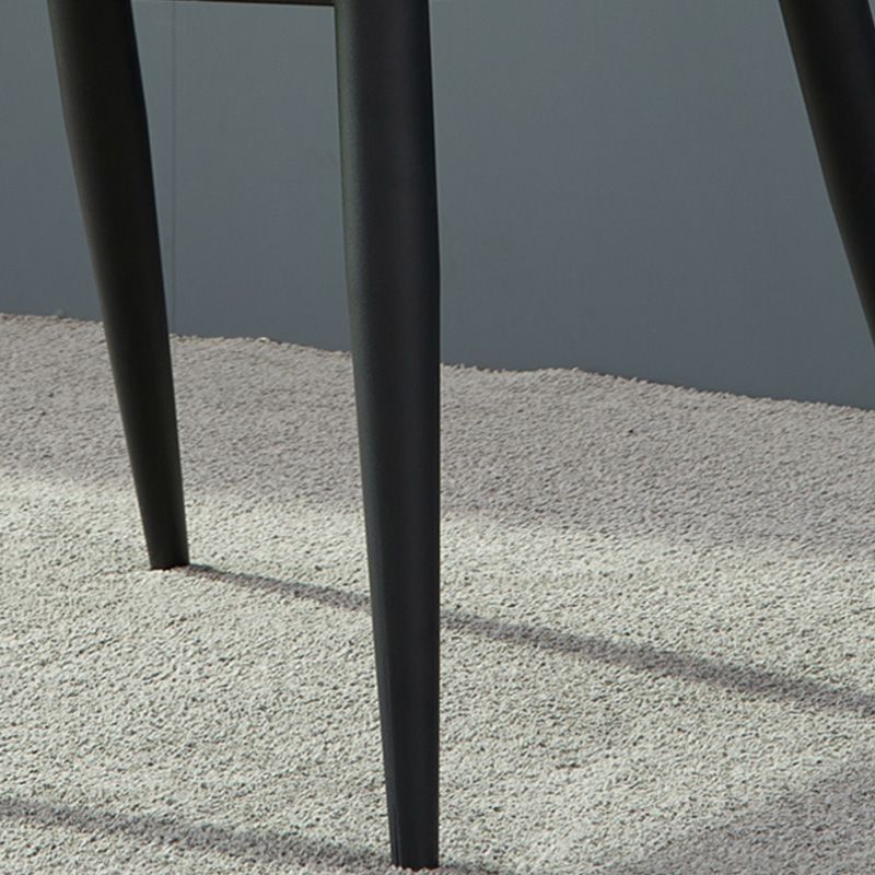 Metal Contemporary Dining Chair Metallic Finish Wingback Side Chair