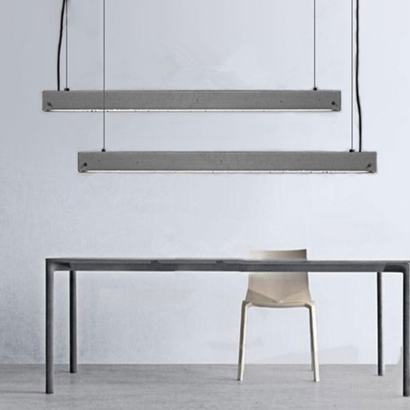 Graue lineare Anhänger Beleuchtungsbehandlung Einfachheit Zement 1 Kopf Esszimmer Deckenlampe