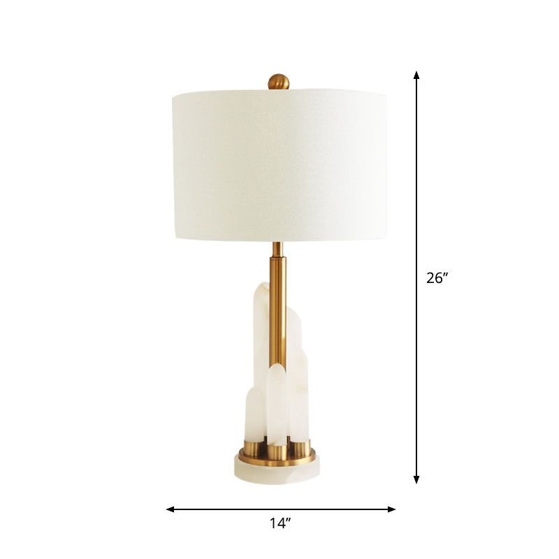 Minimalistische trommeltafelverlichtingsstof 1 koplamp met het bed van het bed met mica in het wit in het wit