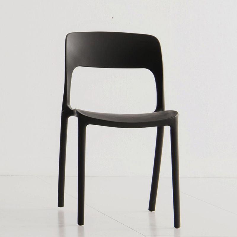Nordic Style Armless Side Chairs Open Back Chairs with Plastic Legs for Home Use