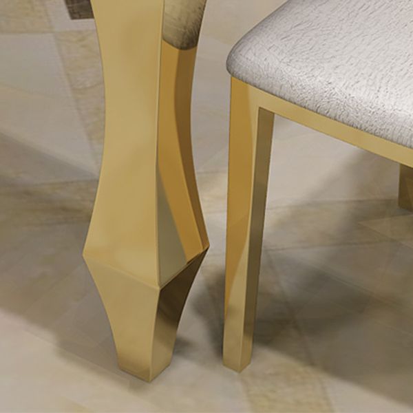 Table d'intérieur en marbre de table rectangulaire de luxe traditionnelle en métal avec 4 pieds