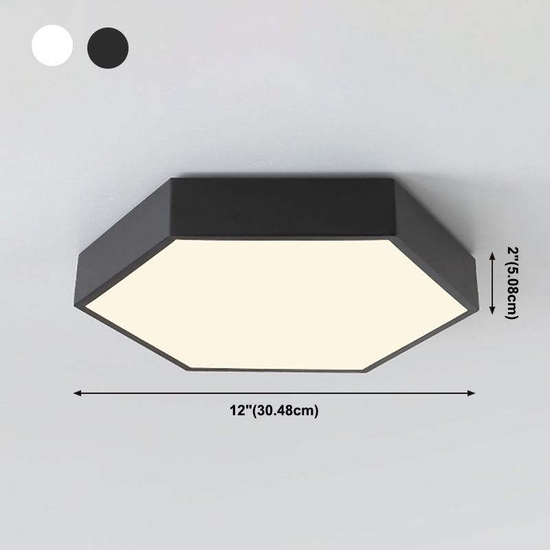 Luminaires encastrés hexagonaux de style simple et moderne en métal à 1 lumière