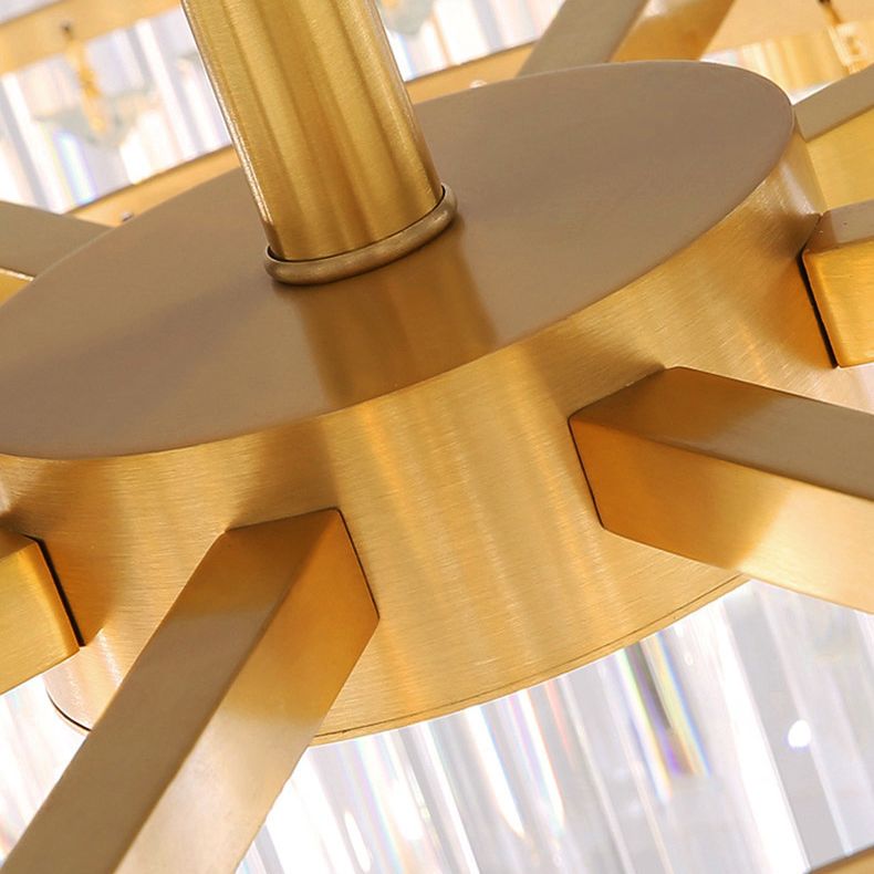 Modern Flush Mount Beleuchtung Gold Drum Flush Deckenleuchte Licht mit Crystal Shade