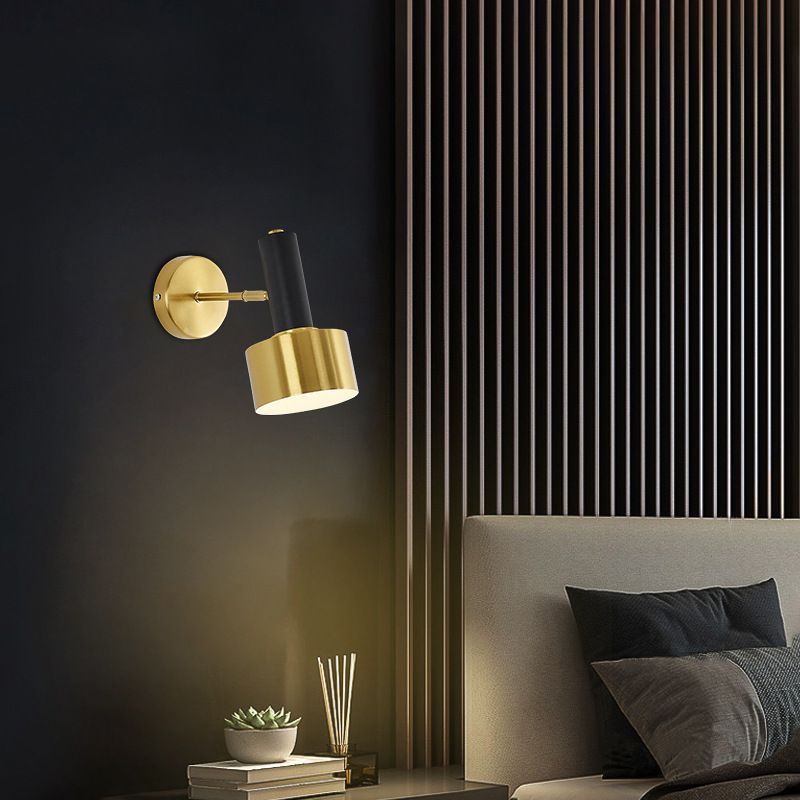 Luz de la pared dorada de la pared de metal posmoderna de una cabeza para sala de estar para sala de estar para sala