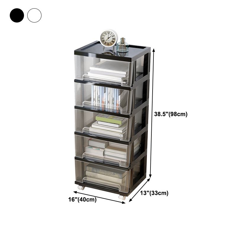 Modern Style Bookshelf Closed Back Plastic Bookcase for Home Office