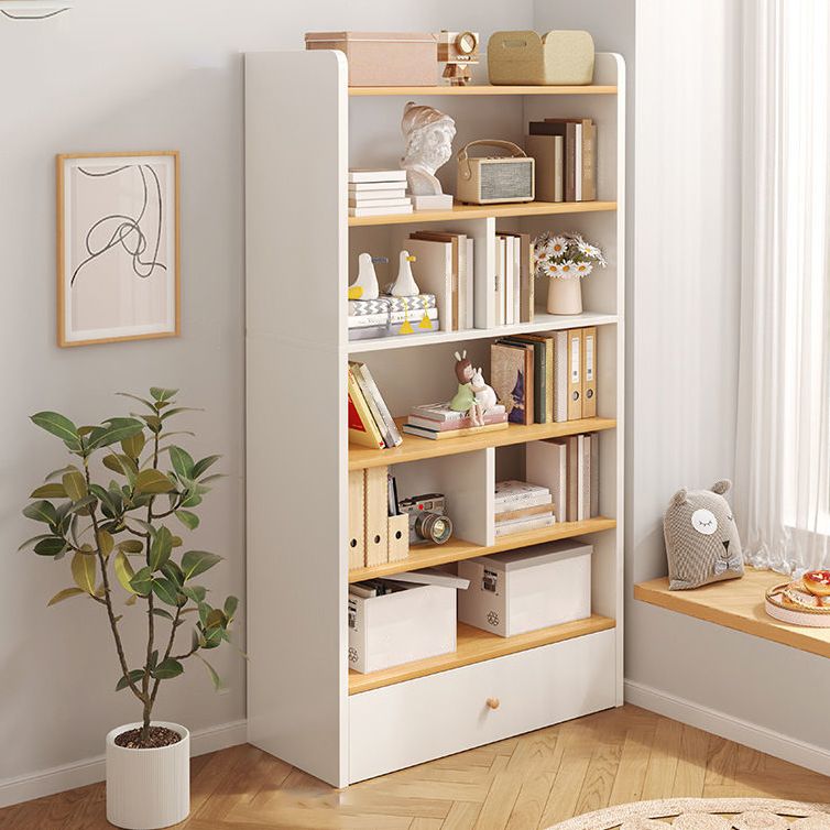Wooden Closed Back Bookcase Modern Standard Bookshelf for Home