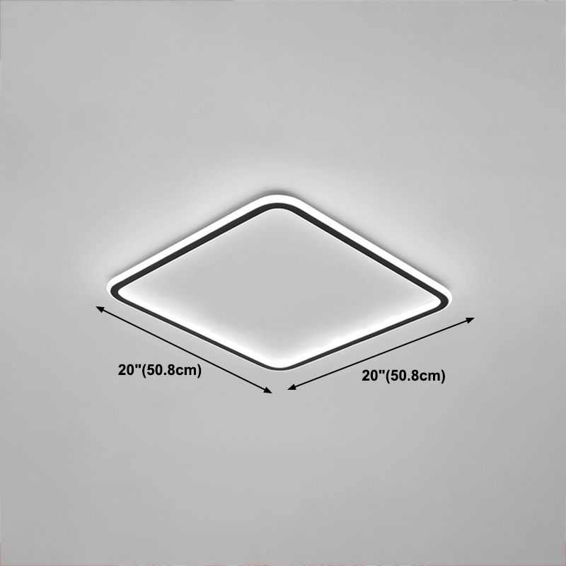 Metal Square Flush Plafond Light Modern 1 Light Flush Plafond Lighttures en noir