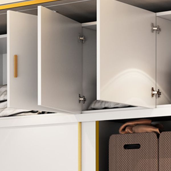 White Engineered Wood Wardrobe Cabinet Contemporary Wardrobe Armoire