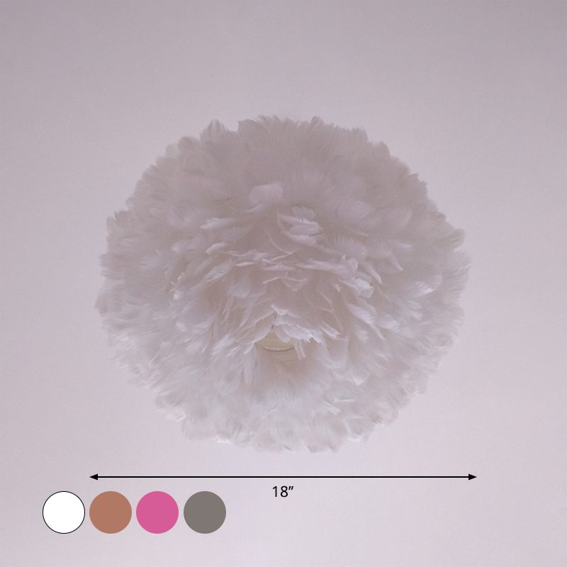 Feder Rose Blossom Anhänger hell modernistisch 1-Lichtgrau/Aprikose/rosa Decke Hanglampe über Tisch, 18 "/21,5" Breite