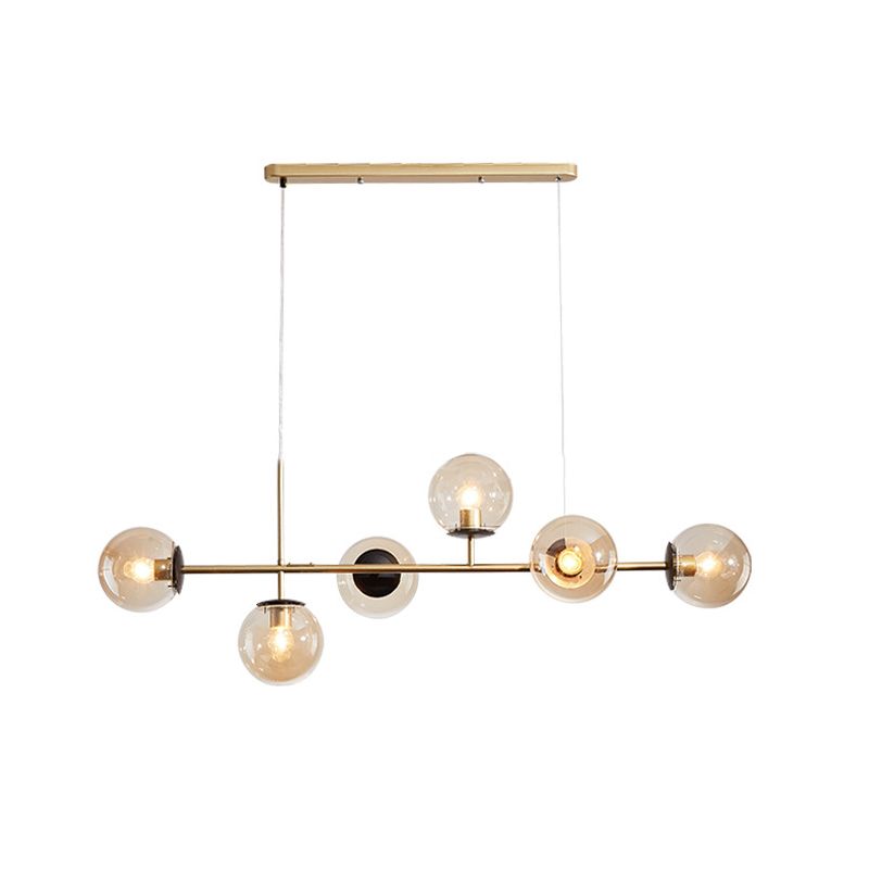 Modern Island Lighting Fixture Glass Hanging Light for Dining Room