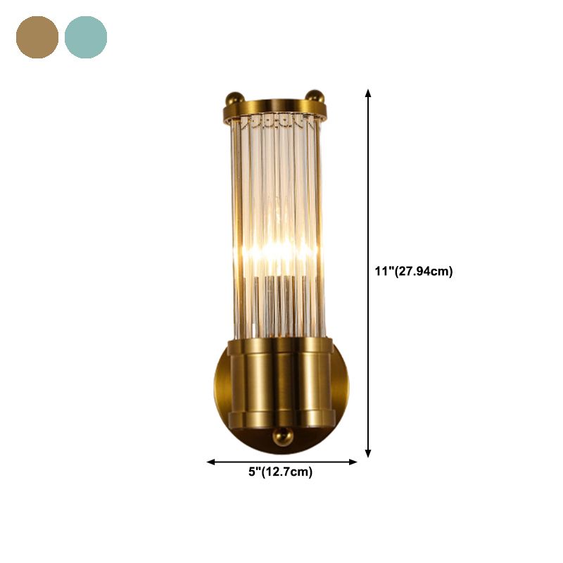 Modern Style Cylinder Shape Wall Sconce Crystal Sconces for Bedroom