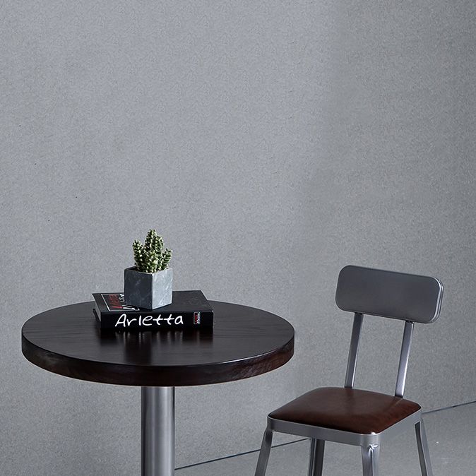 Industrial Coffee Shop Footrest Stools Silver Iron Bar Stool