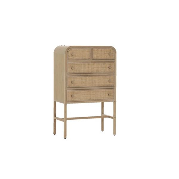 Contemporary Rectangle Chest Straight Legs with 5 Drawers Accent Chest