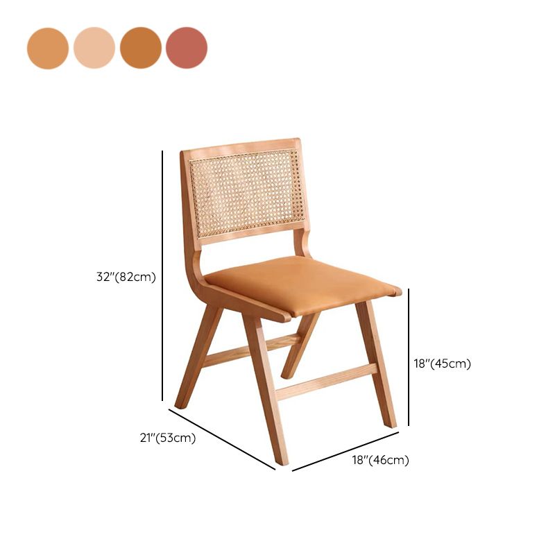 Contemporary Side Chair Open Back Wood Dining Room Chair for Kitchen