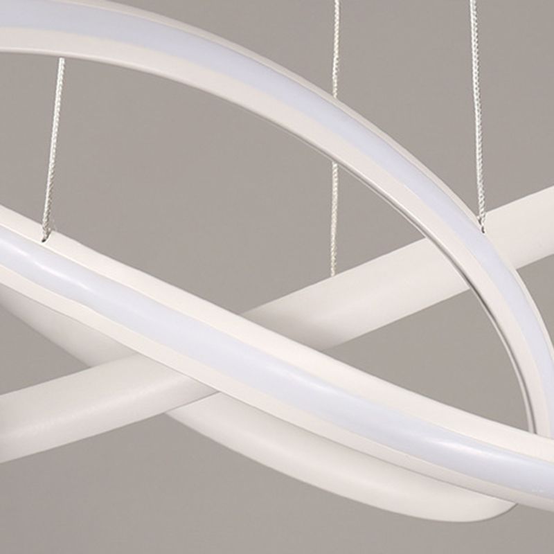 Modern Minimalist LED Pendant Light Aluminium Linear Hanging Lamp with Silicone Shade