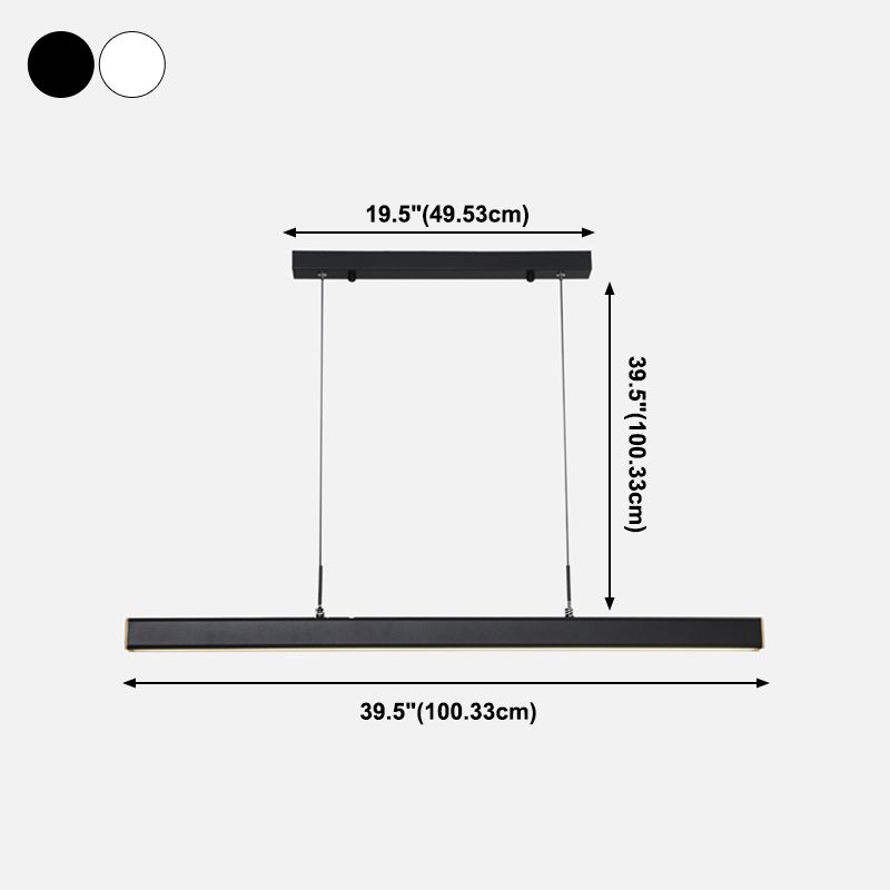 1 Light Linear Island Light Fixture Modernism Metal Island Pendant Lights
