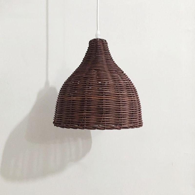 Bell Anhänger Leuchte Asia Rattan Hängende Anhänger Lichter für das Restaurant