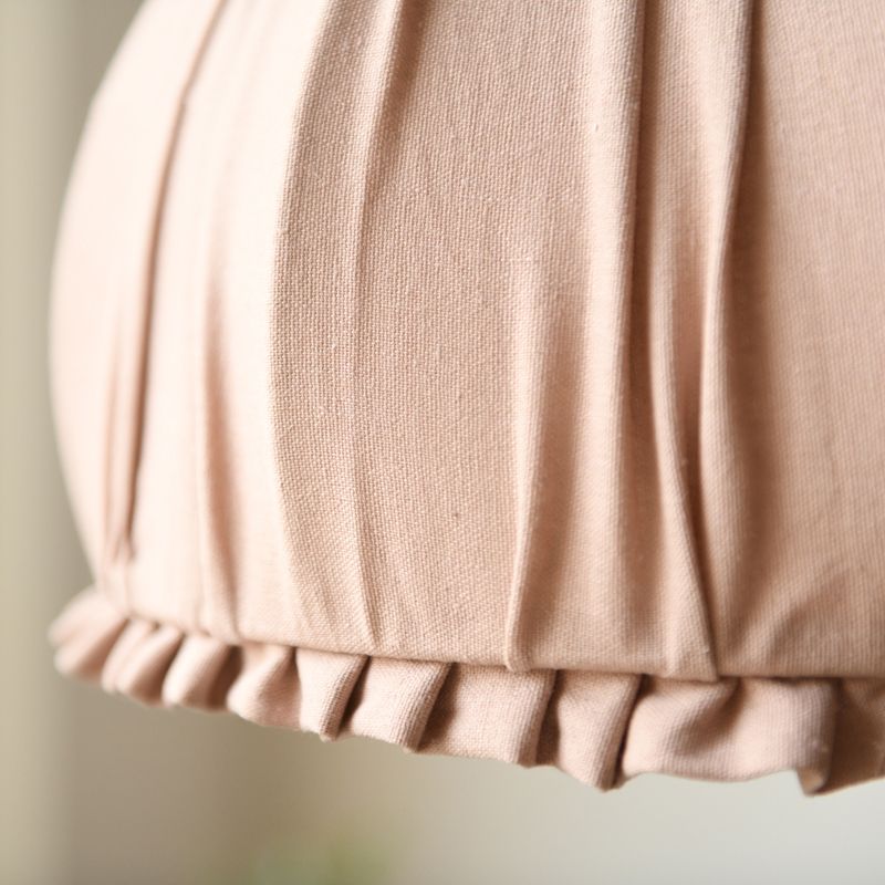 Fabric Dome Shape Ceiling Pendant Classic Single Dining Room Hanging Lamp in Pink/Orange