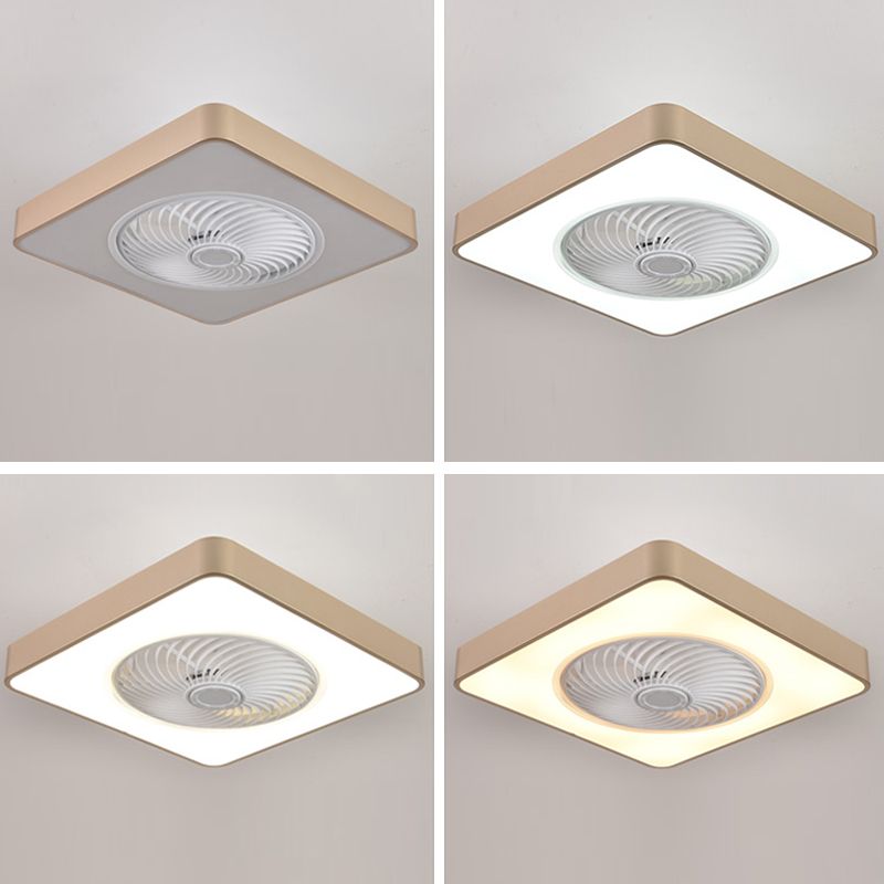 Geometric Ceiling Fan Light Modern Metal 1-Light LED Ceiling Fan for Living Room