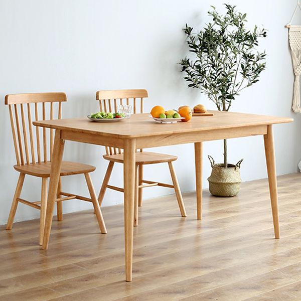 Rectangle Wooden Dining Table Modern Balata Wood Table with 4 Legs for Restaurant