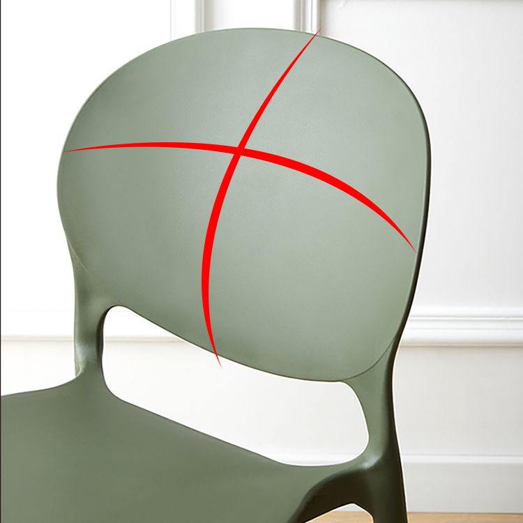 Chaise de salle à manger scandinave en plastique, chaise latérale à dossier ouvert avec 4 pieds pour usage domestique