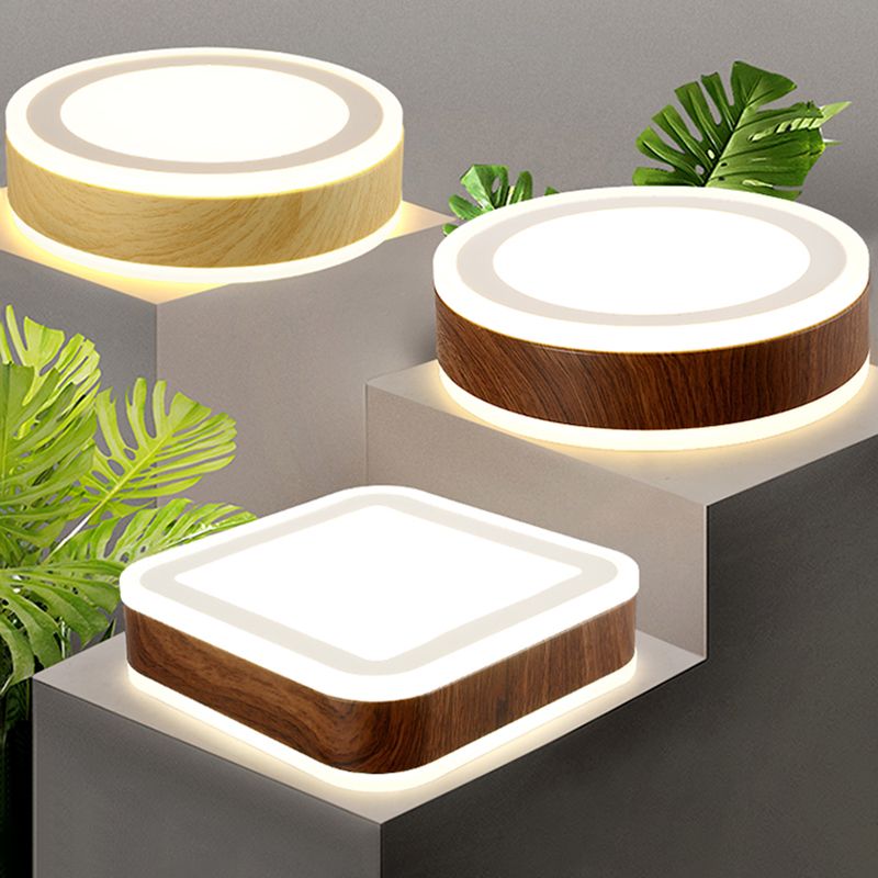 Modern Metal Flush Mount Circle Shape Ceiling Light with Acrylic Shade for Passage