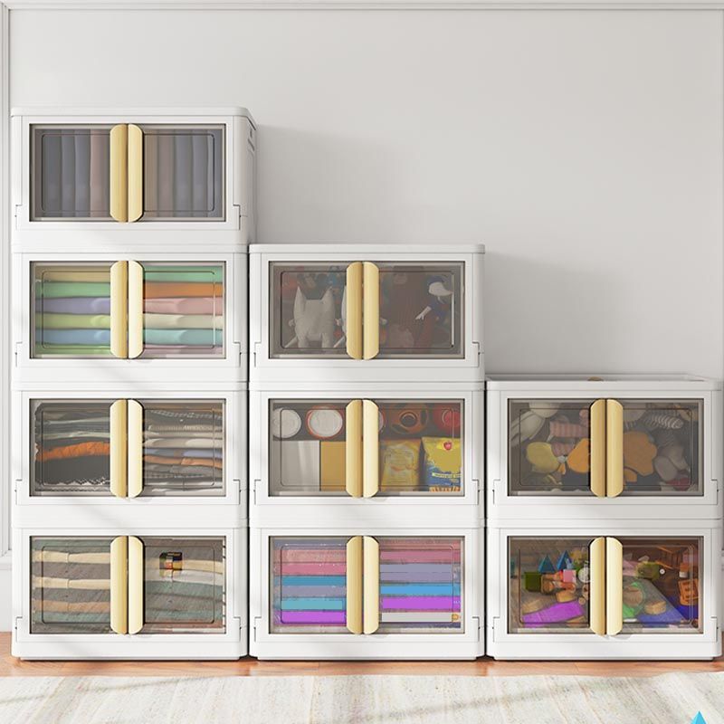 Contemporary Style Non-Hanging Armoire Plastic Bedroom Wardrobe Closet