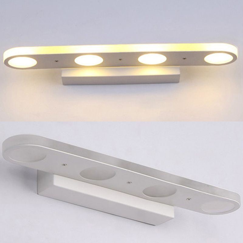 Contemporary Circles Wall Lighting Fixture Acrylic LED Bathroom Wall Mounted Lamp in White