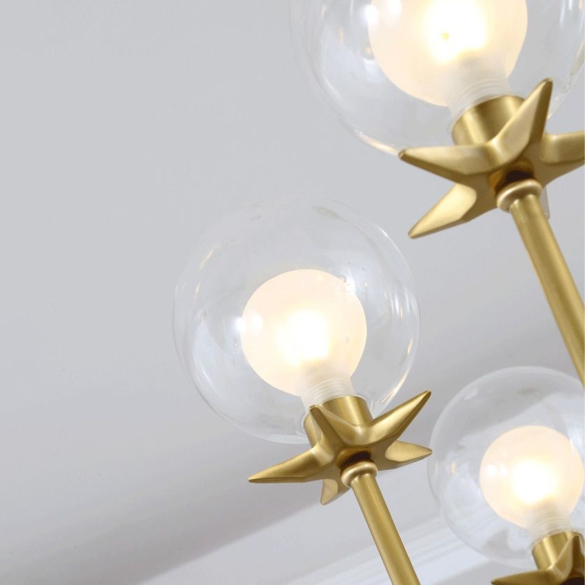 2 bulbos Cantidad Candelier opcional Tono de vidrio transparente Estilos modernos para dormitorio de comedor