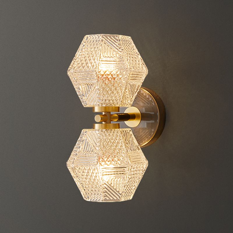 Postmodern Wall Light Sconce Geometric Glass Wall Light Fixture for Bedroom